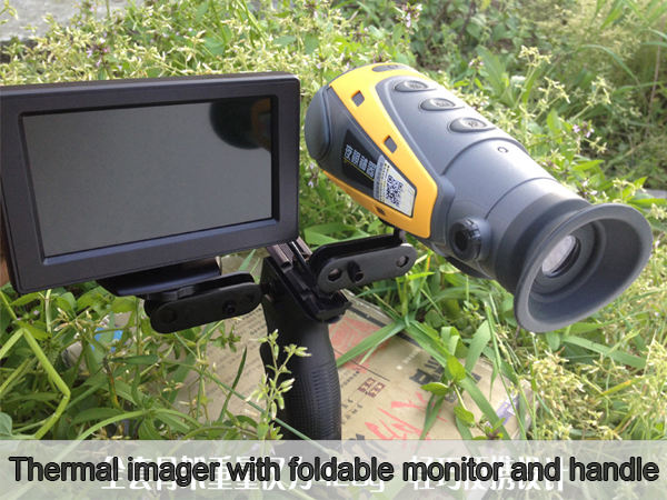 thermal imager with foldable handle and monitor