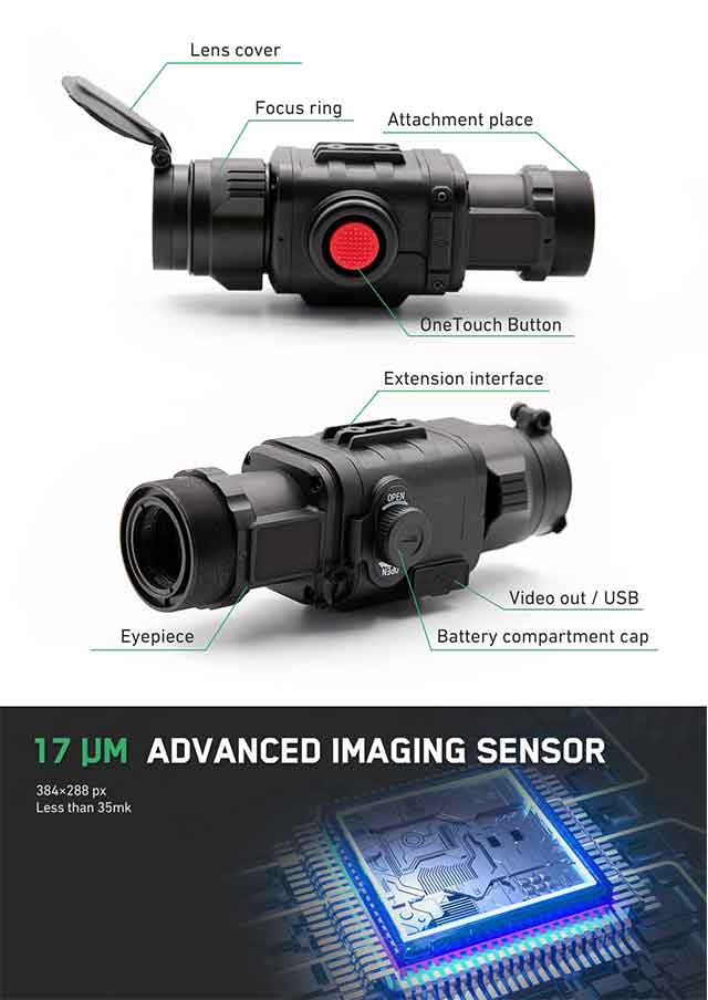 Clip-on thermal scope