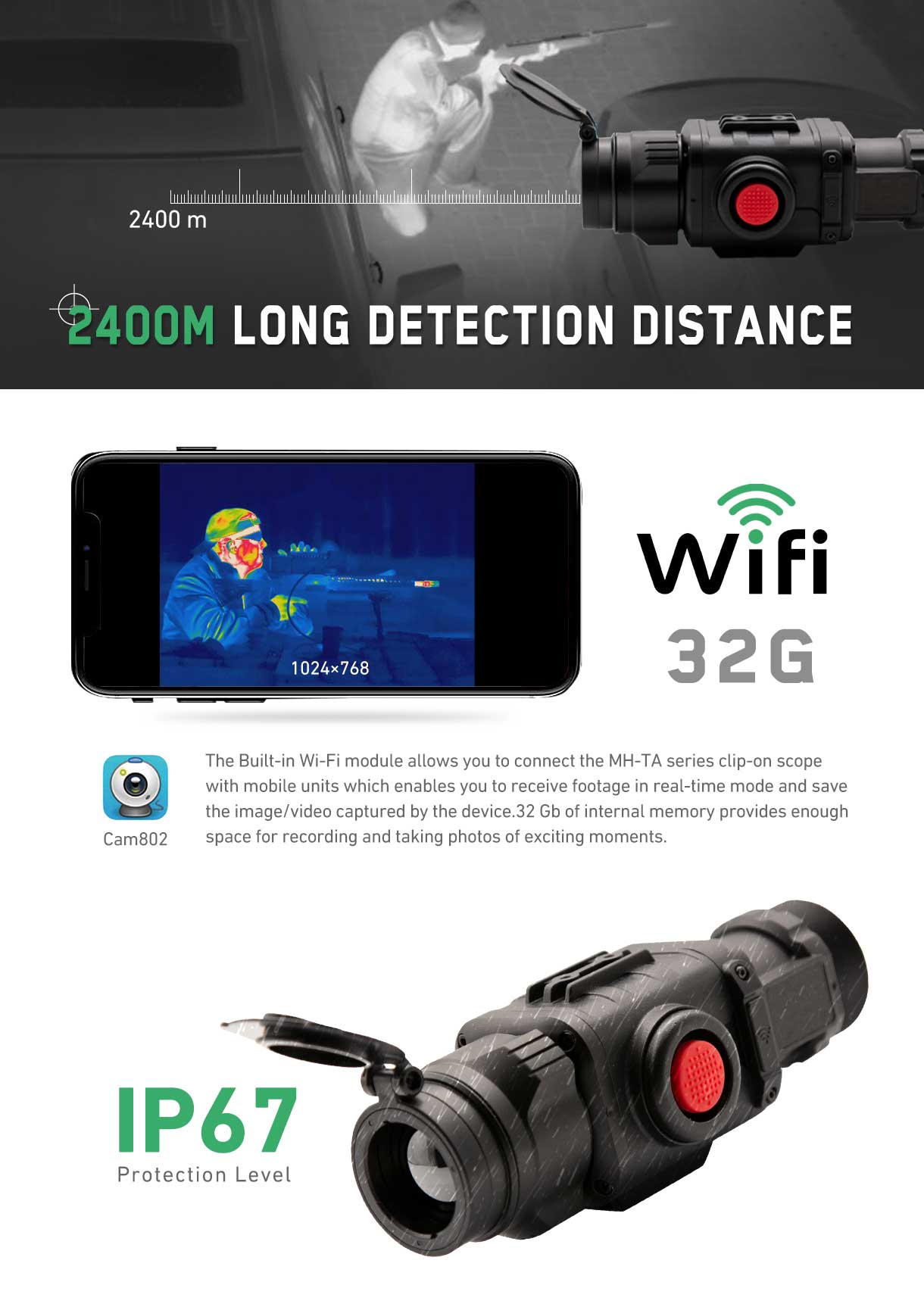 Clip-on thermal scope