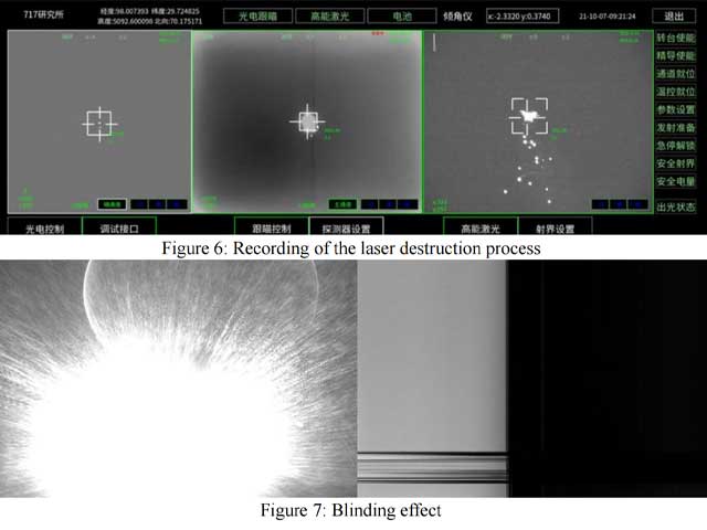 Recording of the laser destruction process