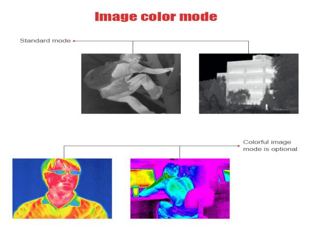 Thermal vision binoculars image color mode