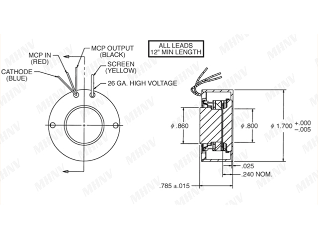 Three Wires Manual Gain Image Intensifier Tube,18mm Manual gain three wires 