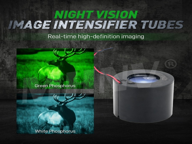 Green white phosphorus image intensifier tubes