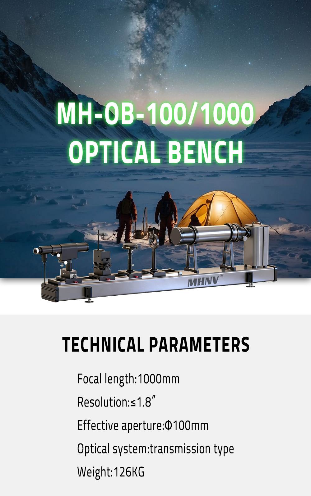 Precision Optical Bench Series 1000mm Focal Length