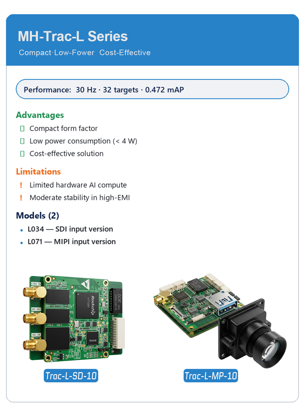 AI video tracking board,UAV AI vision module , Cameralink tracking board , EO/IR target tracking processor , RK3588 NPU vision board, hardened AI tracking board for drones , wide-temperature AI vision module , 6 TOPS NPU video tracker for gimbals