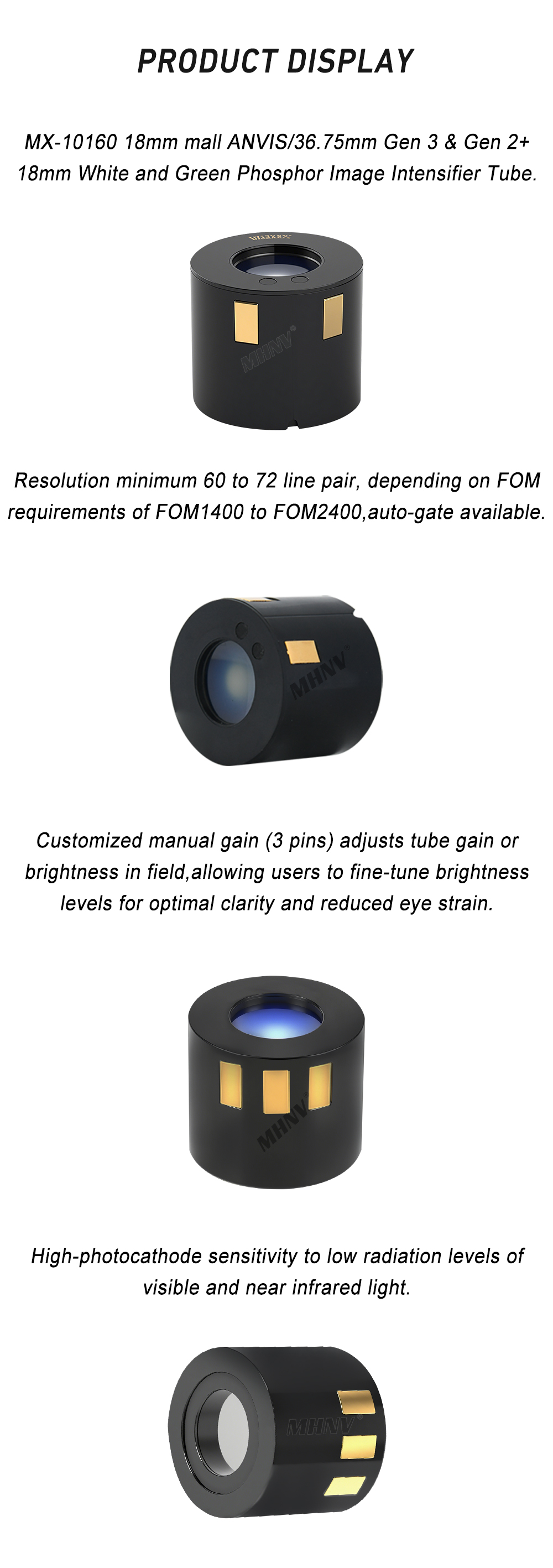 MHNV MX10160 Image Intensifier Tube